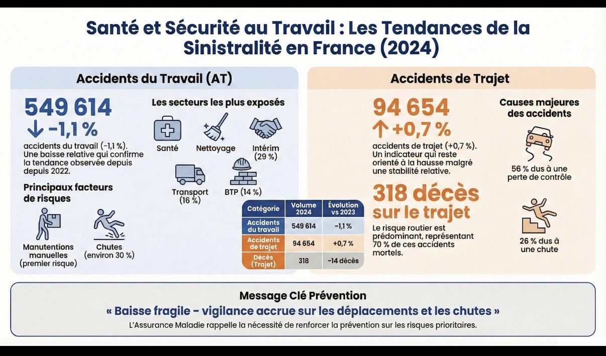 Tendance sinistralité AT en France 2024